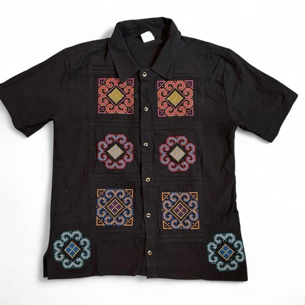 Women's Black and Multi Shirt